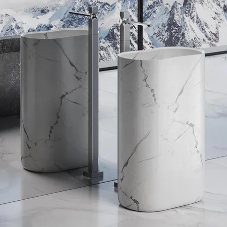 Dea Design Marble Torino Раковина, напольная, без отв, мрамор, цвет: Statuario White