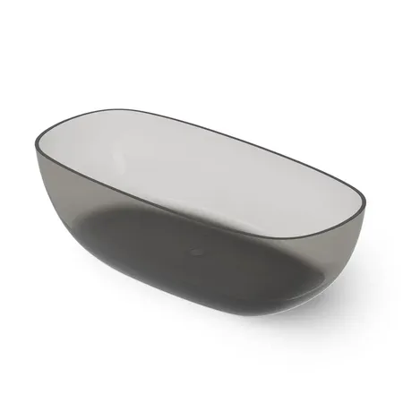 Dea Design Modern Ванна, отдельностоящая, Glasstech, прозрачная смола, цвет: Smoky Black R4