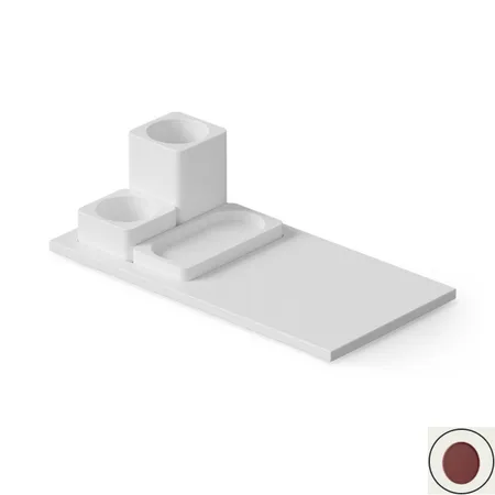 Dea Design Набор настольный: мыльница, стакан, контейнер, настольный, цвет: red wine