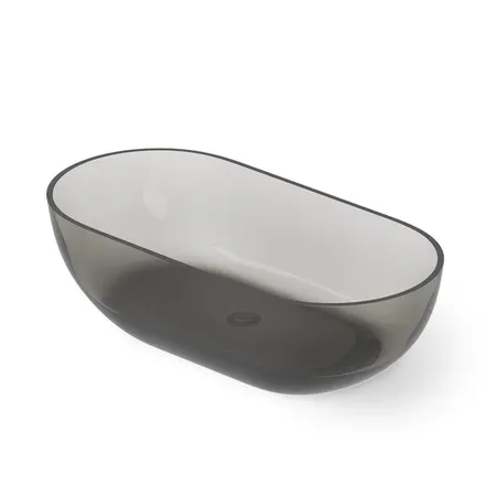 Dea Design Shadow Ванна, отдельностоящая, Glasstech, прозрачная смола, цвет: Smoky Black R4