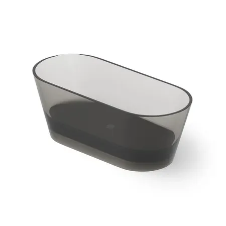 Dea Design Shadow Ванна, отдельностоящая, Glasstech, прозрачная смола, цвет: Smoky Black R4