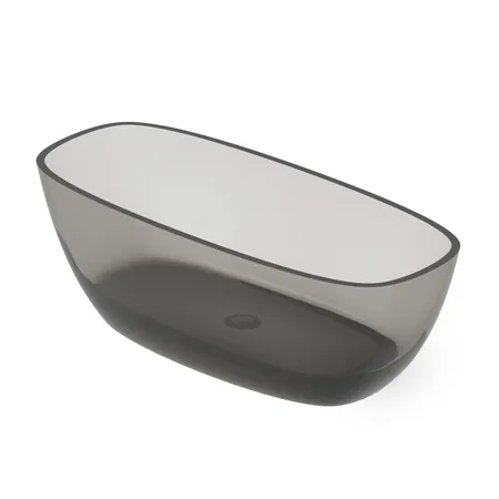 Dea Design Soul Ванна, отдельностоящая, Glasstech, прозрачная смола, цвет: Smoky Black R4