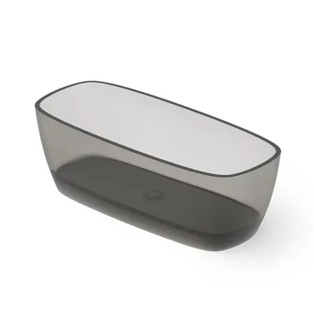 Dea Design Soul Ванна, отдельностоящая, Glasstech, прозрачная смола, цвет: Smoky Black R4