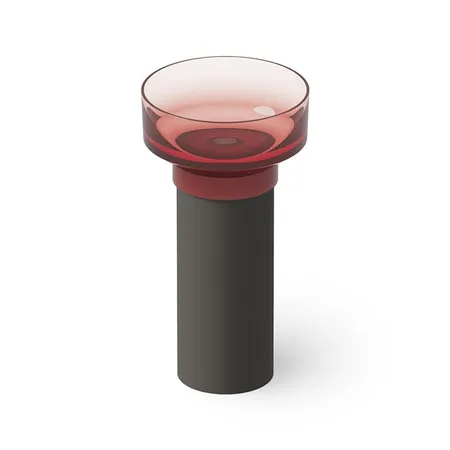 Dea Design Robust type Раковина, напольная, без отв, Glasstech, прозрачная смола, цвет: чаша pomegranate/пьедестал graphite