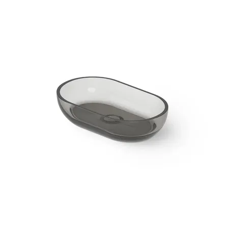 Dea Design Washbasins Раковина, накладная, без отв, Glasstech, прозрачная смола, цвет: Smoky Black R4