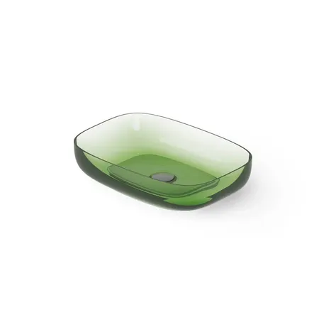 Dea Design Washbasins Раковина, накладная, без отв, Glasstech, прозрачная смола, цвет: Emerald R3