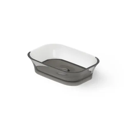 Dea Design Washbasins Раковина, накладная, без отв, Glasstech, прозрачная смола, цвет: Smoky Black R4