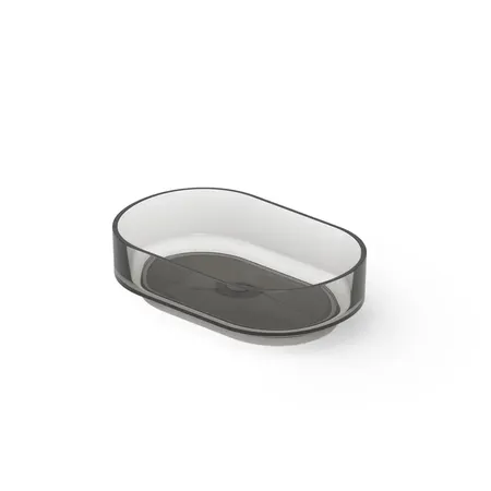 Dea Design Washbasins Раковина, накладная, без отв, Glasstech, прозрачная смола, цвет: Smoky Black R4