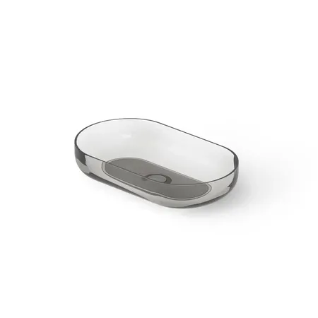 Dea Design Washbasins Раковина, накладная, без отв, Glasstech, прозрачная смола, цвет: Smoky Black R4