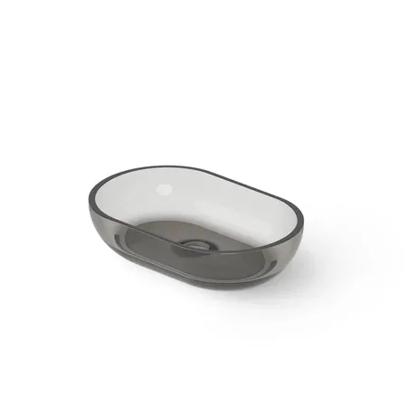 Dea Design Washbasins Раковина, накладная, без отв, Glasstech, прозрачная смола, цвет: Smoky Black R4
