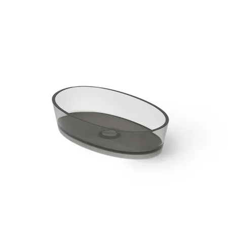 Dea Design Washbasins Раковина, накладная, без отв, Glasstech, прозрачная смола, цвет: Smoky Black R4