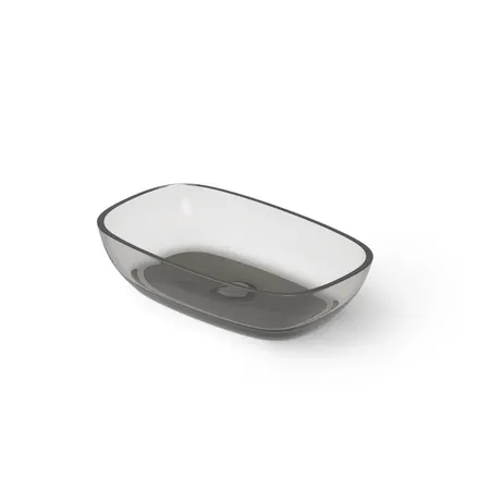Dea Design Washbasins Раковина, накладная, без отв, Glasstech, прозрачная смола, цвет: Smoky Black R4