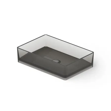 Dea Design Washbasins Раковина, накладная, без отв, Glasstech, прозрачная смола, цвет: Smoky Black R4