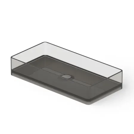 Dea Design Washbasins Раковина, накладная, без отв, Glasstech, прозрачная смола, цвет: Smoky Black R4