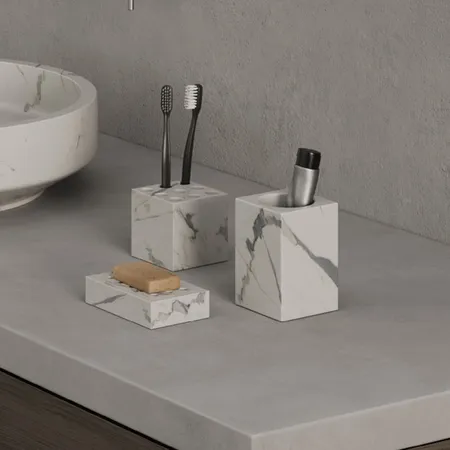 Dea Design Marble Мыльница настольная, из мрамора, цвет: Statuario White