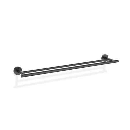 Decor Walther Basic HTD65 Полотенцедержатель двойной, подвесной, цвет:черный матовый