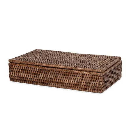 Decor Walther Basket BMD Контейнер, с крышкой, настольный, цвет: ротанг темный