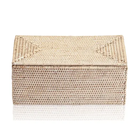 Decor Walther Basket UTBMD Универсальная коробка, с крышкой, настольная, цвет: ротанг светлый