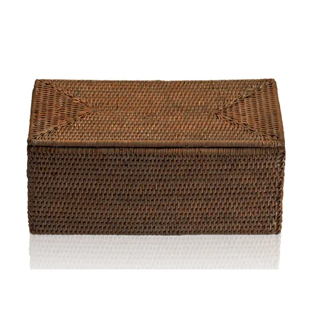 Decor Walther Basket UTBMD Универсальная коробка, с крышкой, настольная, цвет: ротанг темный