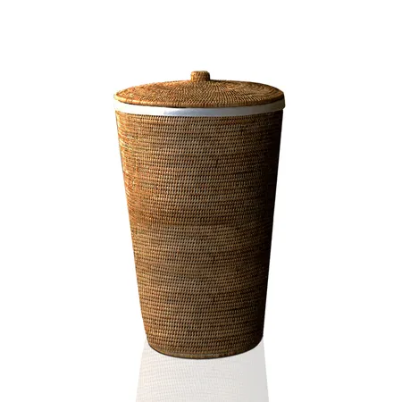 Decor Walther Basket WB Корзина для белья, с крышкой, напольная цвет: ротанг темный
