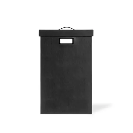 Decor Walther Brownie WB Корзина для белья, с крышкой, напольная, цвет: черная кожа