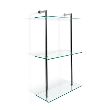 Decor Walther DW 016 Полочка, 3 стеклянных яруса, подвесной, цвет: хром