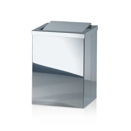 Decor Walther DW 113 Корзина для бумаги, с крышкой, напольная, цвет: сталь полированная