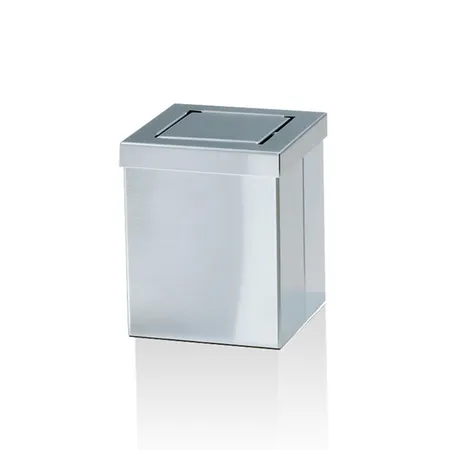 Decor Walther DW 1130 Корзина для бумаги, с крышкой, напольная, цвет: сталь матовая