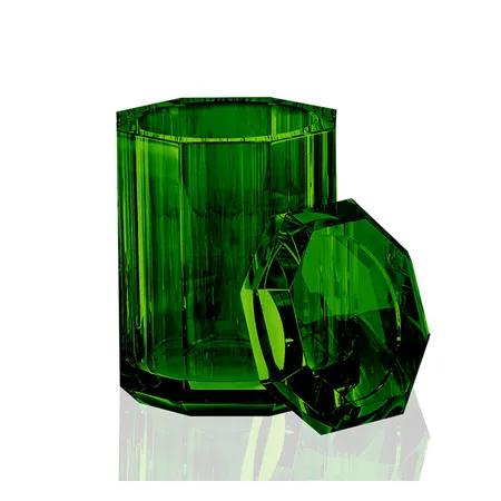 Decor Walther Kristall BMD Баночка универсальная, с крышкой, настольная, цвет: хрусталь зеленый