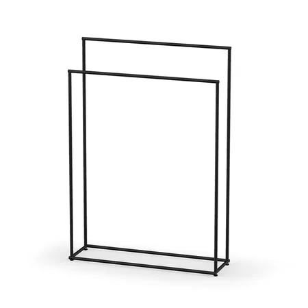 Decor Walther Mikado Полотенцедержатель, напольный, двойной, цвет: черный матовый
