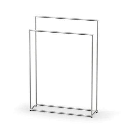 Decor Walther Mikado Полотенцедержатель, напольный, двойной, цвет: сталь матовая
