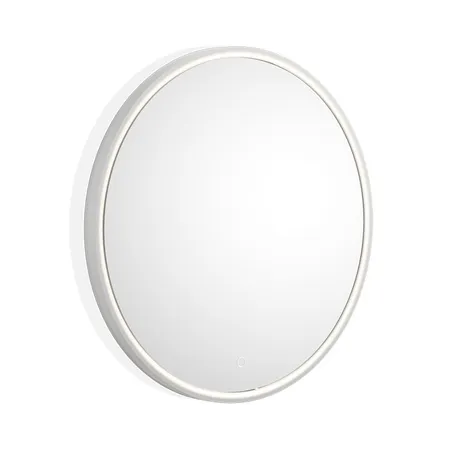 Decor Walther Stone Зеркало круглое, LED, искусственный камень, подвесное, цвет: белый