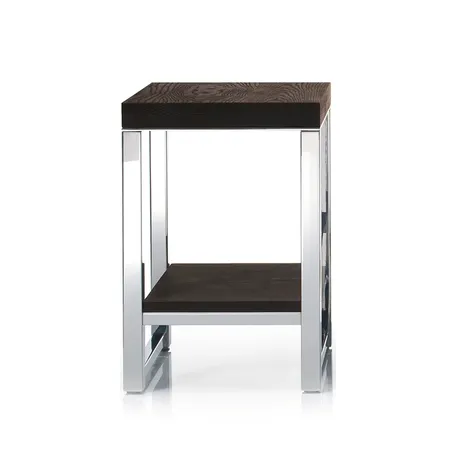 Decor Walther Wood HM Табурет, напольная, цвет: сталь полированная / темный ясень