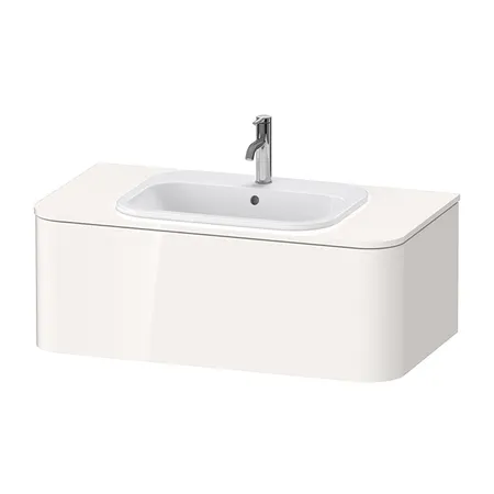 Duravit Happy D.2 Plus Тумба подвесная, с раковиной и 1 ящиком, цвет: белый глянцевый