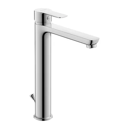 Duravit A.1 Смеситель для раковины, высокий, 1 отв, с донным клапаном, излив, цвет: хром