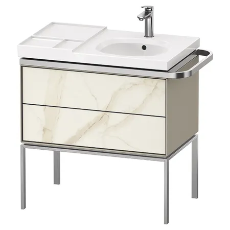 Duravit Aurena Тумба подвесная под раковину, цвет: Таупе шелковисто-матовый/мраморная структура