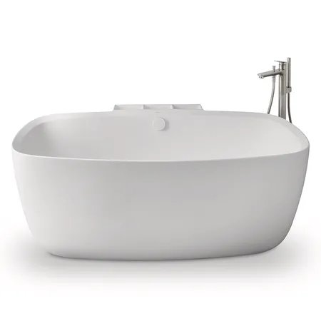 Duravit Aurena Ванна пристенная, материал DuroCast Plus, сливной гарнитур, цвет: белый матовый