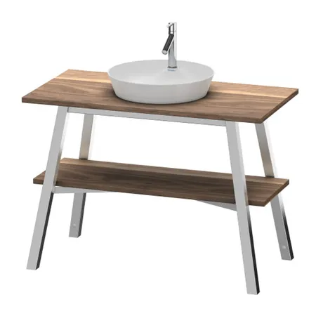 Duravit Cape Cod Консоль, деревянная напольная с 1 полкой, с раковиной на 1 отв, цвет: Американский орех с раковиной