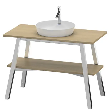 Duravit Cape Cod Консоль, деревянная напольная с 1 полкой, с раковиной на 1 отв, цвет: Граб с раковиной