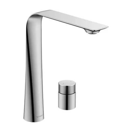 Duravit D.1 Смеситель для раковины на 2 отв. ручка-цилиндр, высокий, цвет: хром