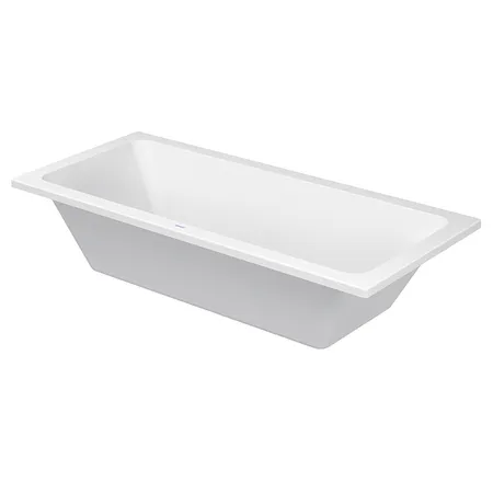 Duravit D-Code Ванна акриловая, встраиваемая, с 2 наклонами для спины, выпуск центральный, цвет: белый