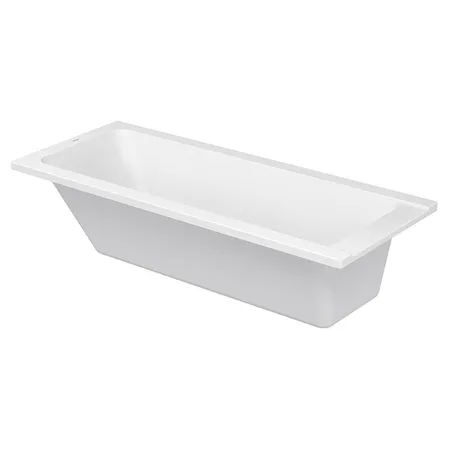 Duravit D-Code Ванна акриловая прямоугольная, встраиваемая, с 1 наклоном для спины, выпуск центральный, цвет: белый
