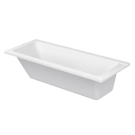 Duravit D-Code Ванна акриловая прямоугольная, встраиваемая, с 1 наклоном для спины, выпуск центральный, цвет: белый