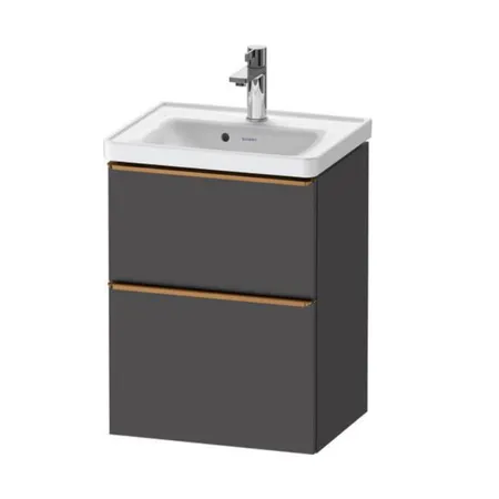 Duravit D-Neo Тумба под раковину, подвесная, с выдв. ящиком и выдв. отделением, цвет: графит матовый