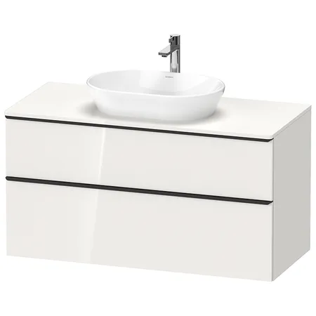 Duravit D-Neo Тумбочка подвесная, раковина, 2 ящика, цвет: белый высокоглянцевый