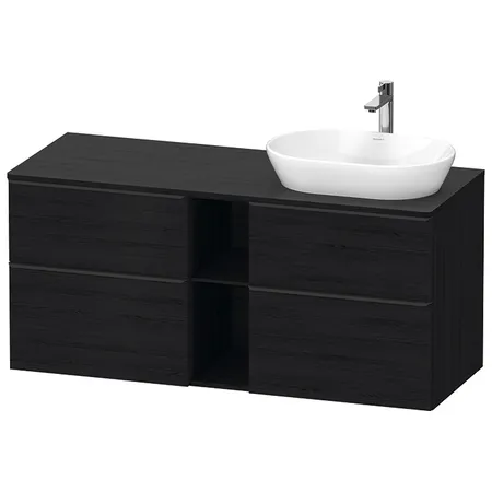 Duravit D-Neo Тумбочка подвесная, раковина, 2 ящика, цвет: Black Oak