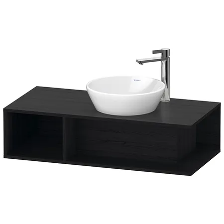 Duravit D-Neo Тумбочка подвесная компакт, раковина, 1 открытое отделение на левой стороне, цвет: Black Oak