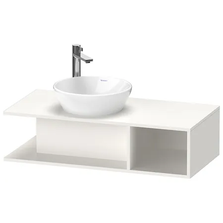 Duravit D-Neo Тумбочка подвесная компакт, раковина, 1 открытое отделение на правой стороне, цвет: белый высокоглянцевый