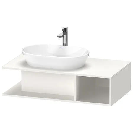 Duravit D-Neo Тумбочка подвесная компакт, раковина, 1 открытое отделение на правой стороне, цвет: белый высокоглянцевый