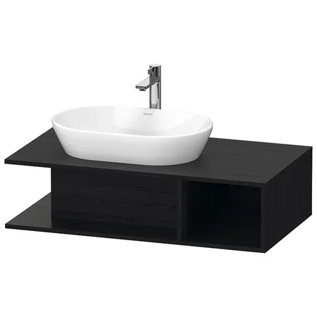 Duravit D-Neo Тумбочка подвесная компакт, раковина, 1 открытое отделение на правой стороне, цвет: Black Oak